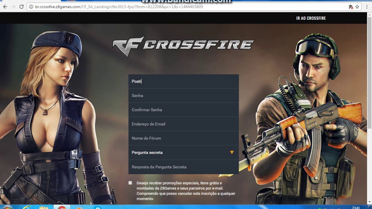 Tutorial- Como criar uma conta no crossfire br! - YouTube