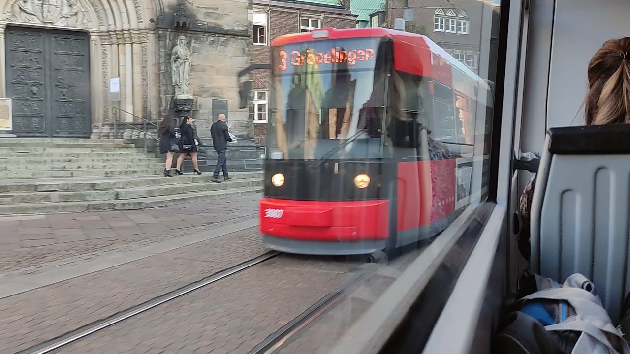 BSAG Bremen Linie 3 Mitfahrt (GT8N/Von Use Akschen bis Domsheide/City)
