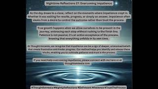 🌙 Nighttime Reflections 27  Overcoming Impatience 🌙