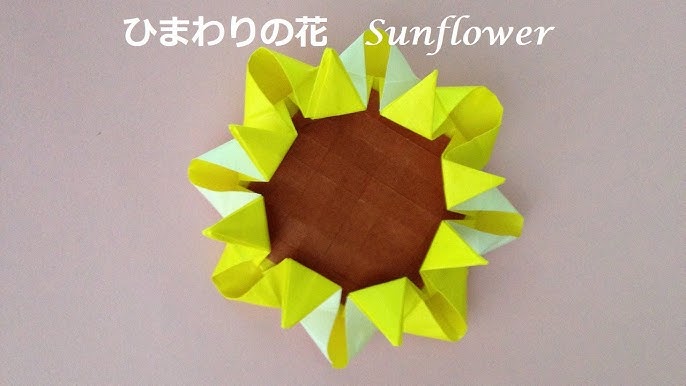 折り紙 花 ひまわりの折り方 Niceno1 Origami Sunflower Tutorial Youtube