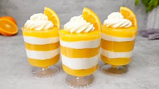 Orange Dessert Cups. No gelatine, no eggs, gluten free! Easy no bake dessert in 10 minutes!