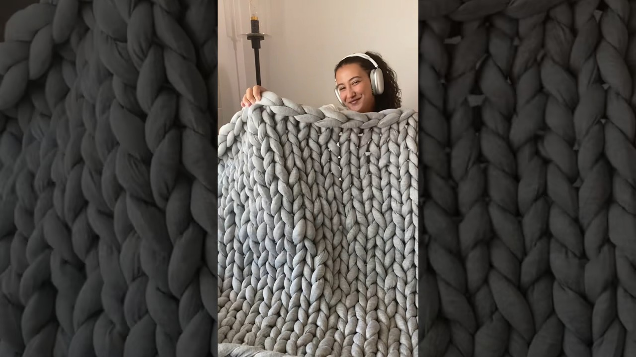 Watch Your Next DIY Project: Make a Weighted Throw Blanket with Chunky Thread Knit Kits ✨🧶 on YouTube