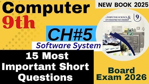 Class 9th Computer New Book | Chapter 5 | important short questions | important questions