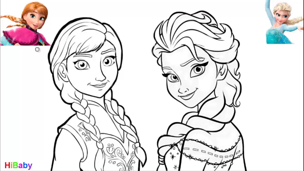 Bé tập tô màu và tập vẽ công chúa Anna & Elsa How To... - youtube