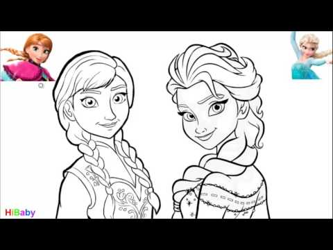 Video Bé tập tô màu và tập vẽ công chúa Anna & Elsa How To... - youtube