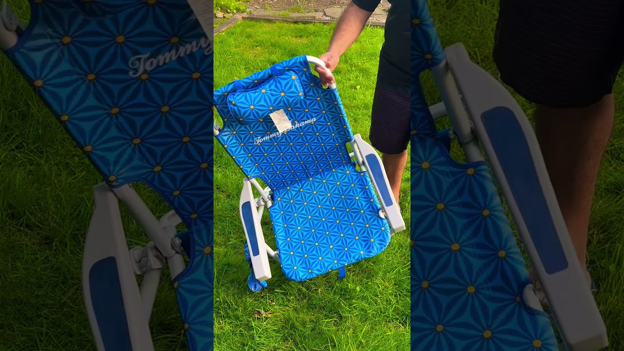 How to fold a Tommy Bahama beach chair.  