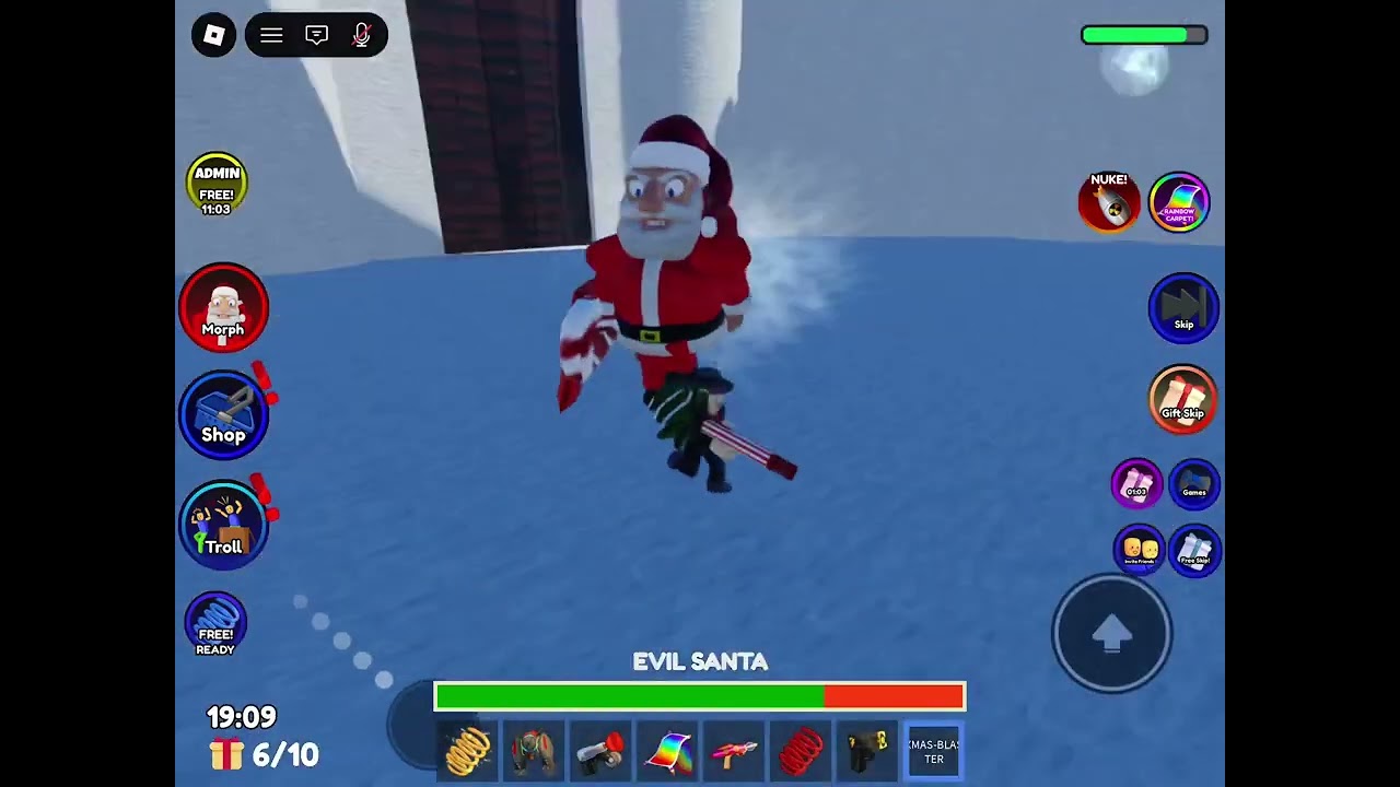 Kevin play escape from evil Santa￼ part 2 final Boss