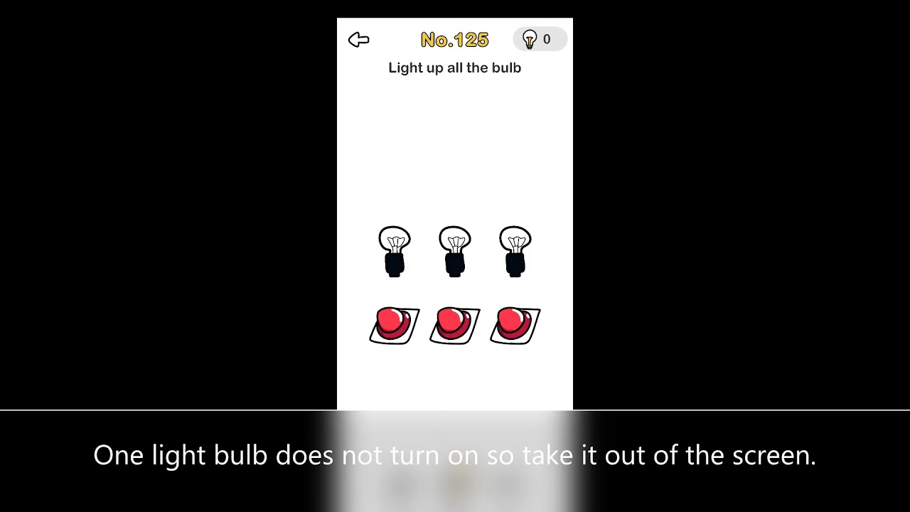Light up all the bulb Brain Out Level 125