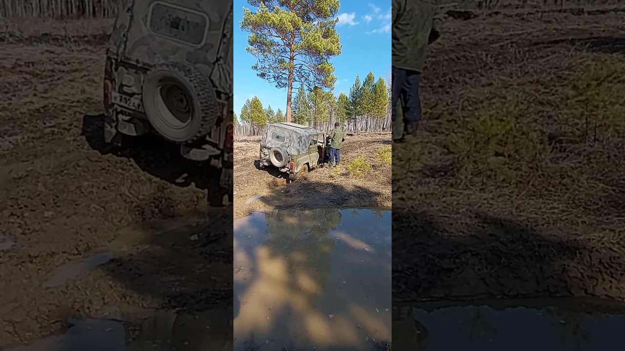 Уаз на военных мостах.