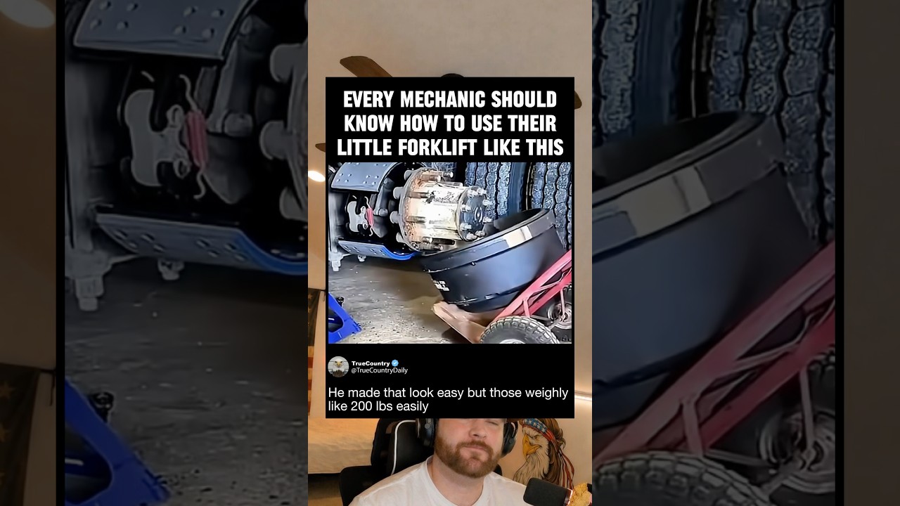 Every mechanic should know how to use their little forklift like this