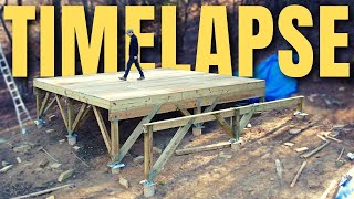 Rookie Builds CABIN POST \& BEAM PLATFORM From Scratch Under 10 MINUTES | Start to Finish