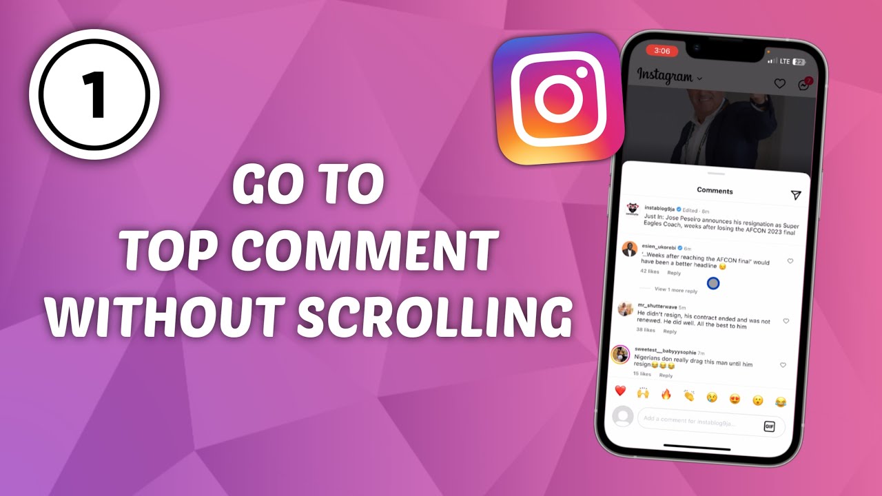 Comments Scroll How to Go To Top Comments Without Scrolling on Instagram - YouTube