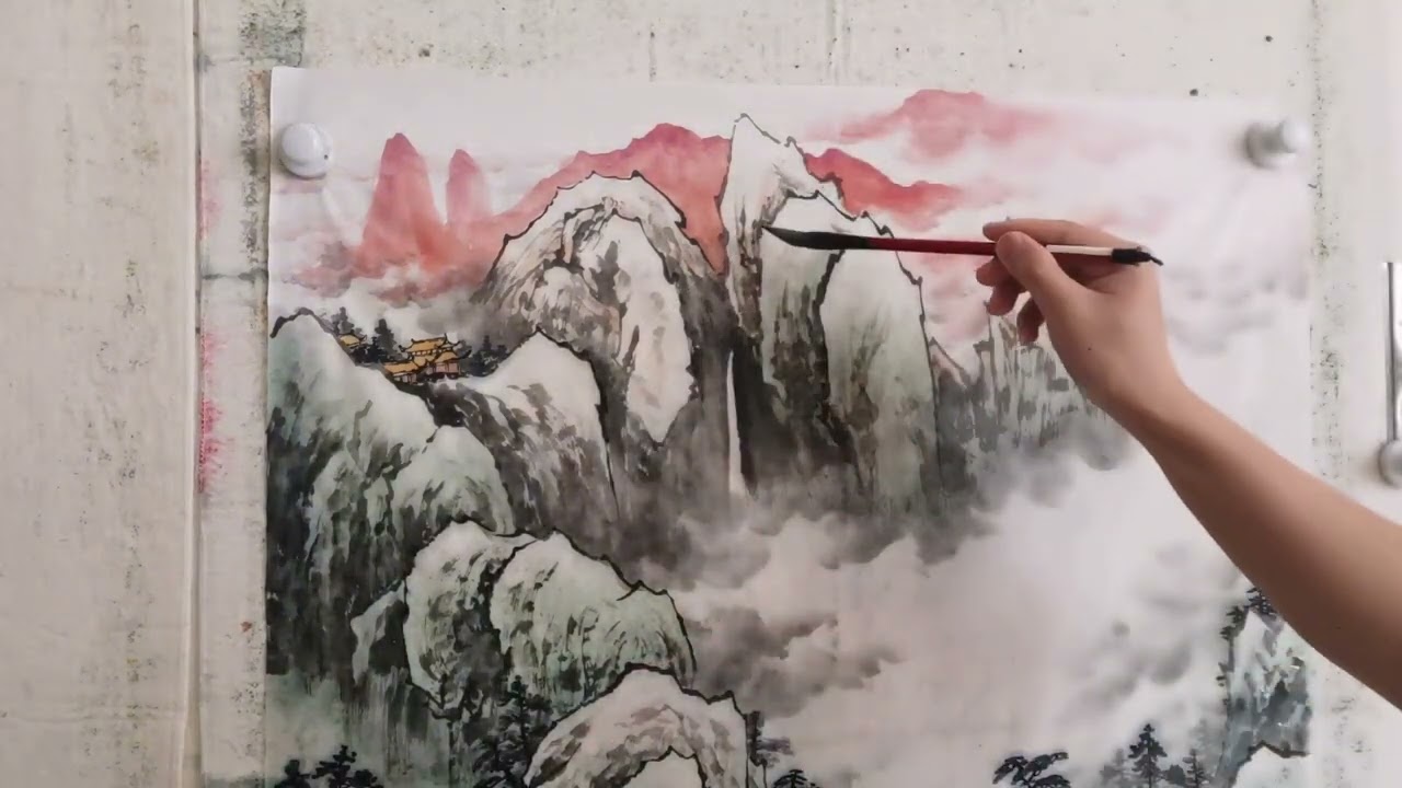 中国山水画：山水上色篇- YouTube