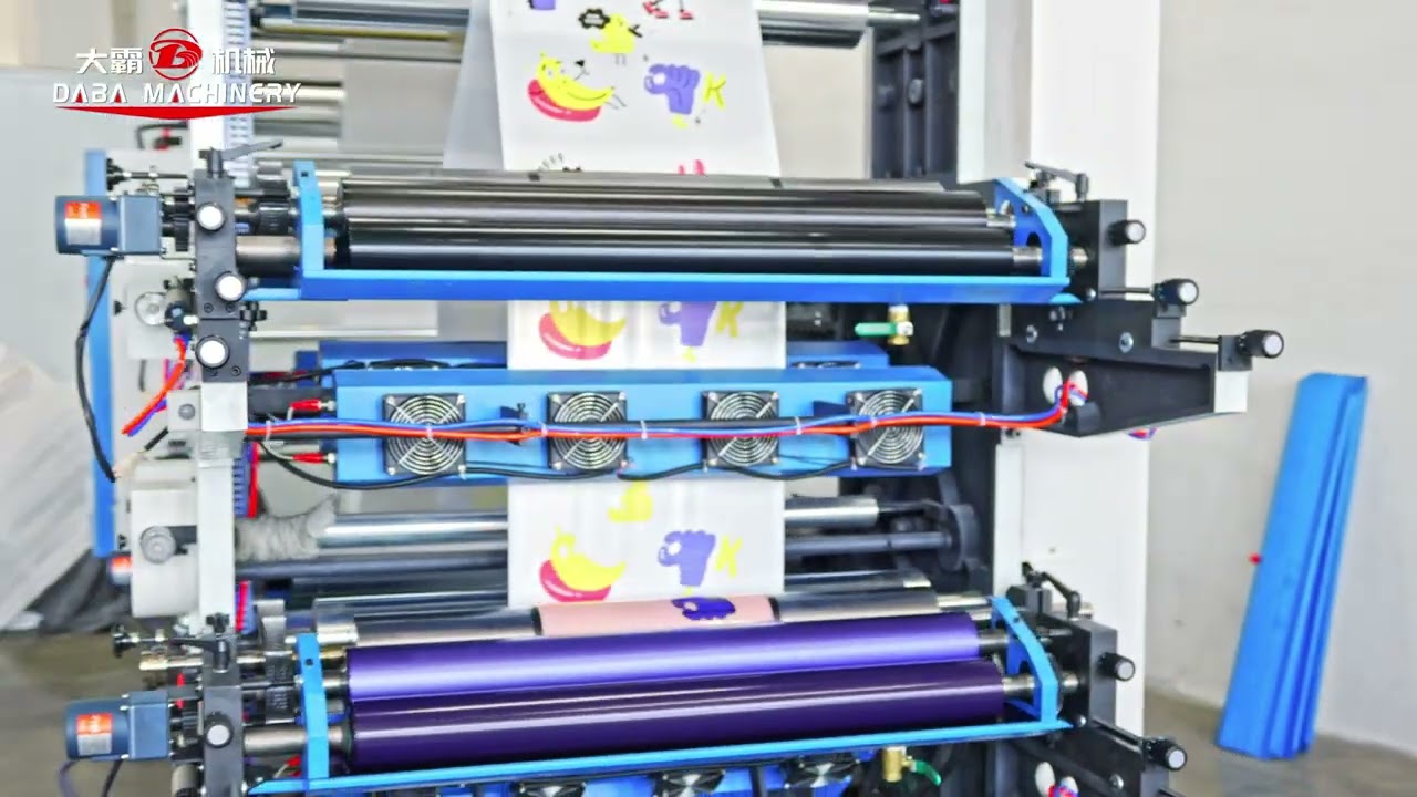 4 color flexographic printing machine for printing plastic bags