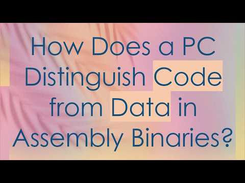 How Does a PC Distinguish Code from Data in Assembly Binaries?