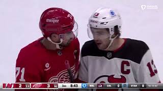 Massive Scrum Between Detroit Red Wings And New Jersey Devils