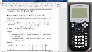 College Statistics with TI-84 plus Series: Sampling Distribution