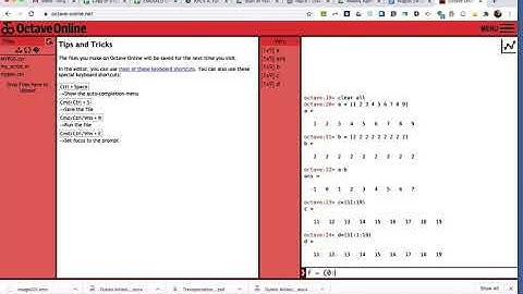 How to use MatLab through Octave-Online, Command Line 1B