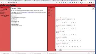How to use MatLab through Octave-Online, Command Line 1B