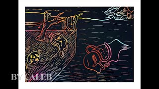 How to Draw The Persistence Of Memory By Salvador Dali With Rainbow Scratch Paper