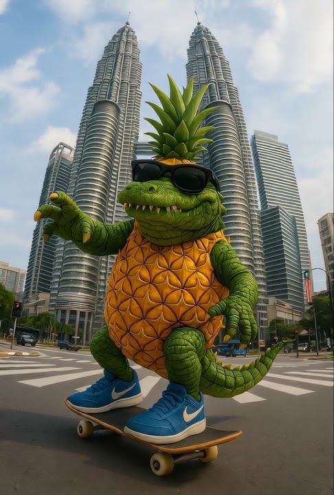 Crocodildo's new talent unlocked: skateboardin'🛹