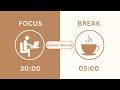 30/5 Pomodoro Timer 2H 20M Brown Noise 🎧 Study with Me for Deep Focus & ADHD