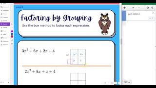 Polynomials- factor by grouping with BOX method