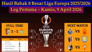Hasil 8 Besar Liga Europa 2026 - Braga vs Real Betis - Leg Pertama Europa League 2025/2026