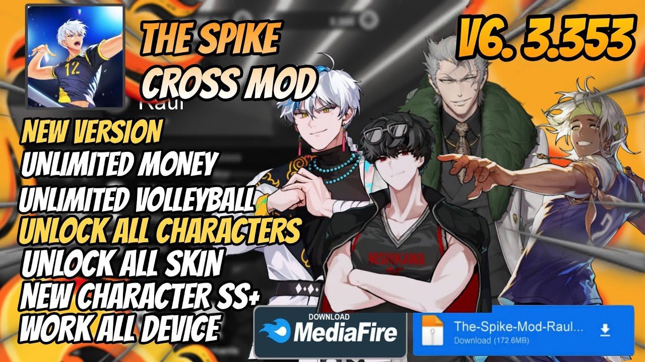 THE SPIKE VOLLEYBALL CROSS MOD APK V6.3.353 UNLOCK NEW CHARACTER & MOD RAUL