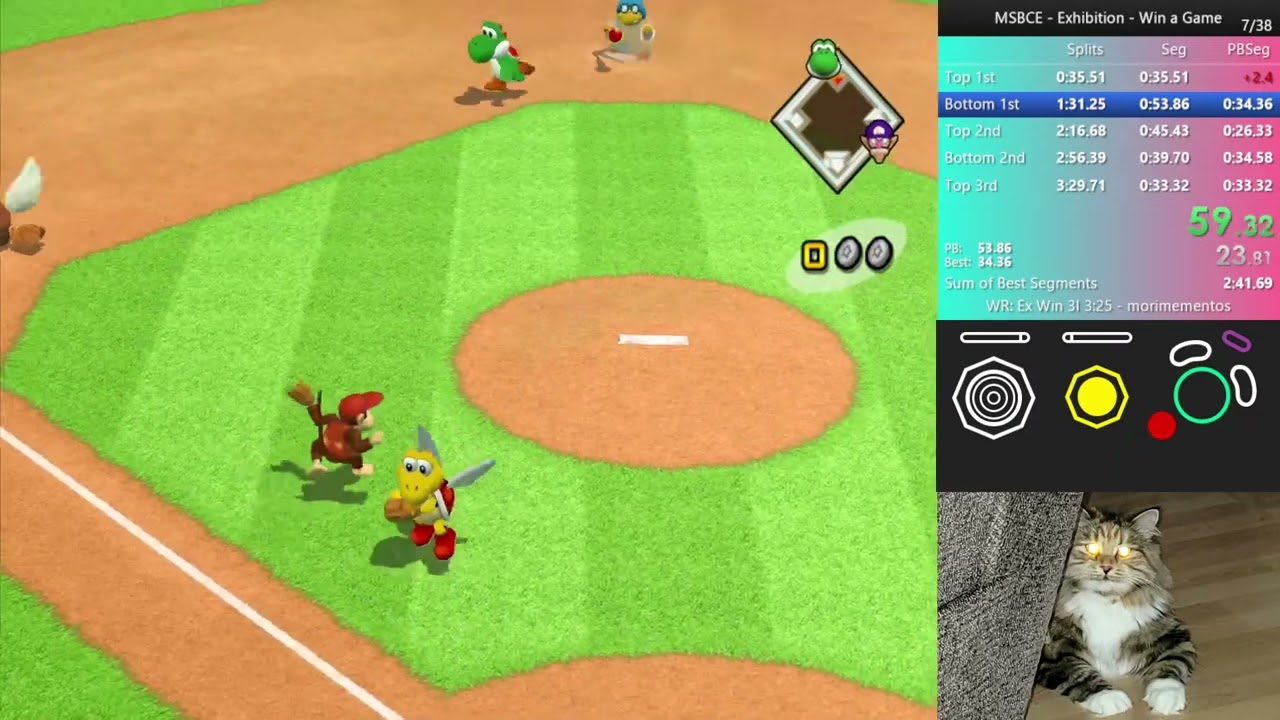 Mario Superstar Baseball Exhibition Win 3 inning WR 