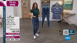 Skinnygirl Broadway HighRise Side Stripe Skinny Jean