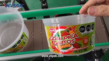 Candy Bucket Labeling Machine, Automatic Tapered Bucket Tub Pail Labeler Machine