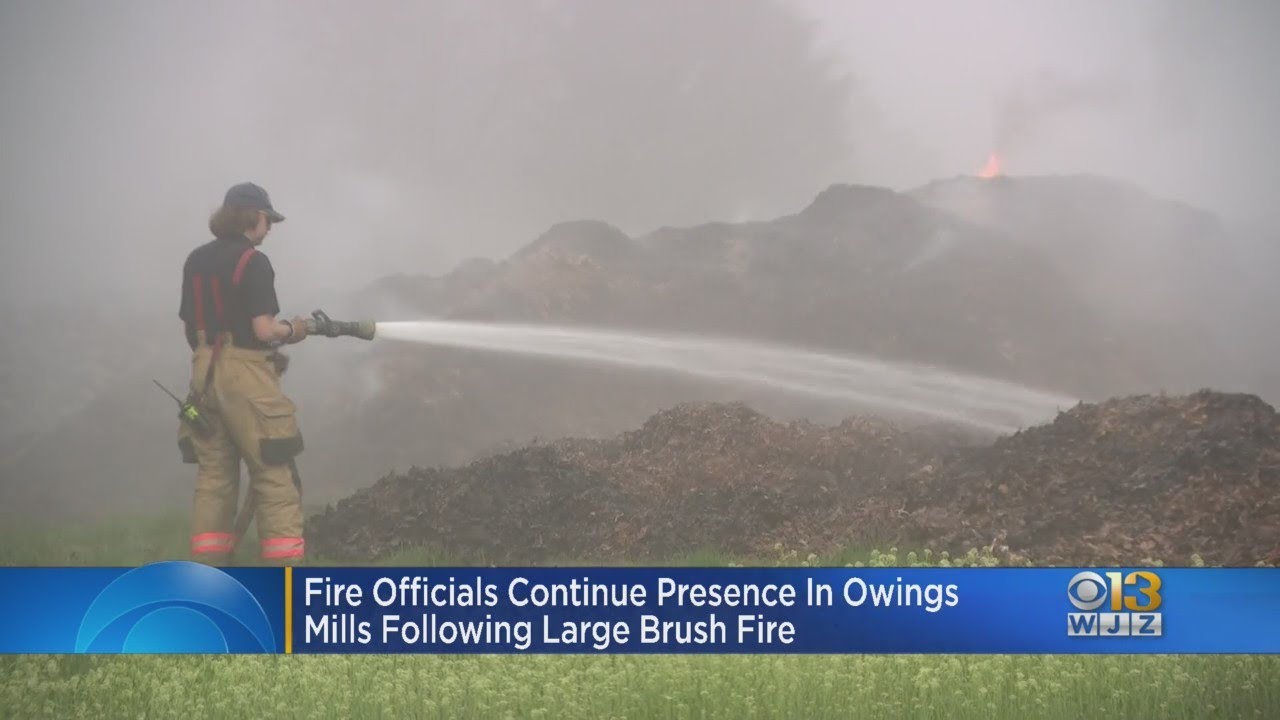 Fire officials continue presence in Owings Mills following large brush