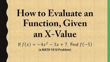How to Evaluate an Function, Given  an X-Value (a MATH 1010 Problem)