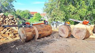 La tăiat lemn de foc cu Stihl 084, 056 Super, MS 461, Dolmar 142 !!!