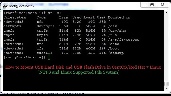 How to Mount USB Device in CentOS 7 Linux (NTFS and Linux File System)