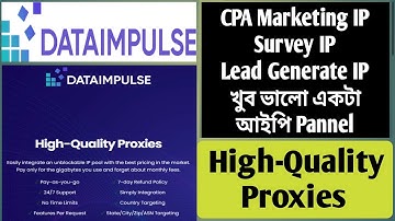 How To Setup Dataimpulse Proxy | Premium Residential Proxies | CPA Marketing&Survey Section IP