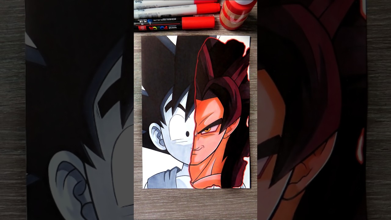 Drawing Goku Ssj4 🟠🐉 Dragon Ball GT | Spill Art 💦