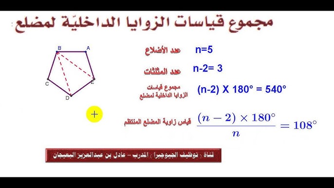 قياسات للمضلع الداخلية السداسي الزوايا مجموع مجموع قياسات