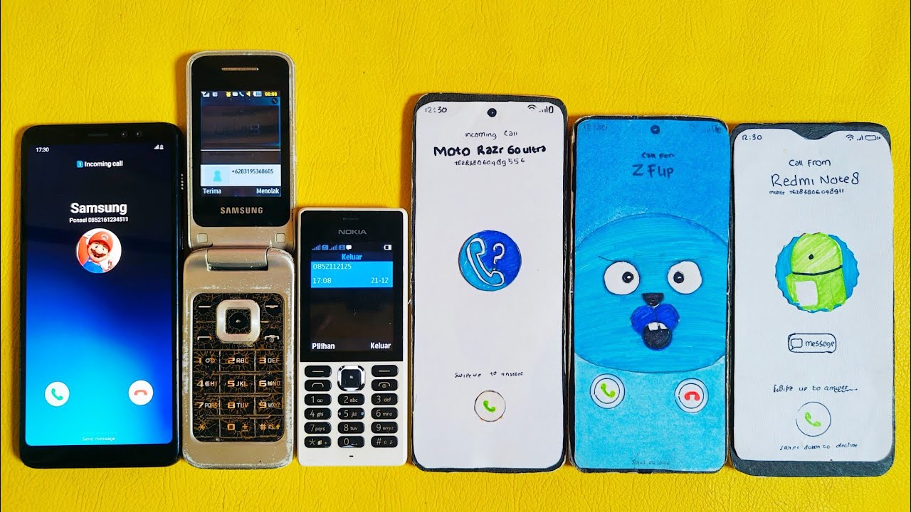 Guess who incoming Call Xiaomi Note 8 Galaxy Z flip 6 Moto Razr 50u Nokia Samsung c3572 Samsung A8+