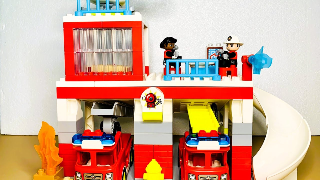 A tribute to our neighborhood firefighters | Lego Duplo Fire Station and Helicopter 10970