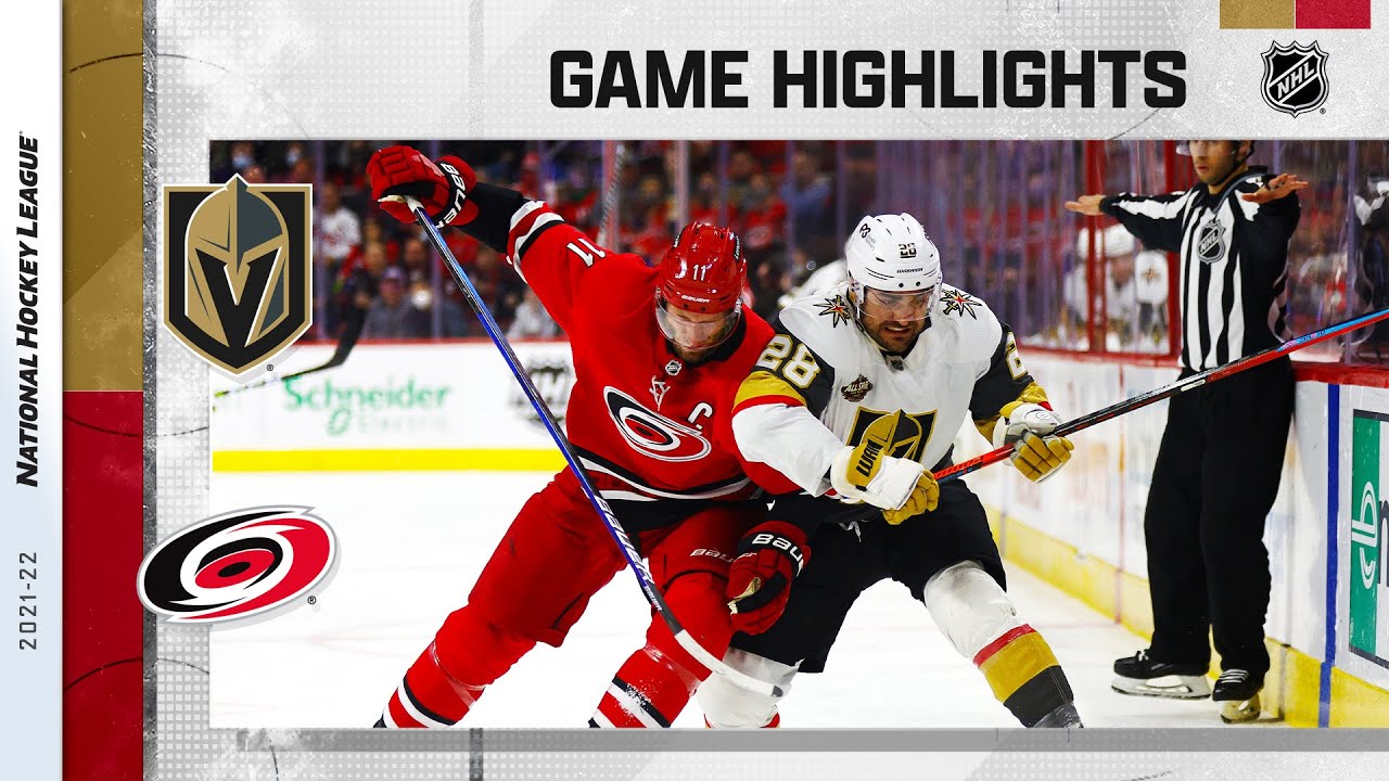 Golden Knights @ Hurricanes 1/25/22 | NHL Highlights - YouTube