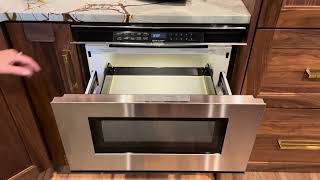Sharp Microwave Drawer Operation in Base Kitchen Cabinetry