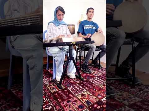 همنوازی زیبای قطعه مهتاب هایده توسط زهرا و امیرحسین میرزایی موسیقی  تنبک سنتور تمبک