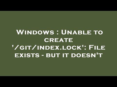 Windows : Unable
