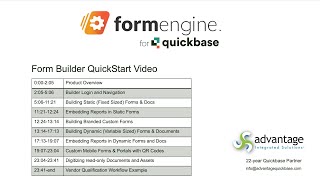 Form Engine for Quickbase Quickstart instruction 2024