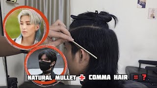 Natural MULLET dengan COMMA HAIR || Gaya rambut pria ala Korea yang di sukai wanita 2021