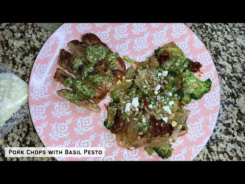 KETO MEAL IDEA: PORK CHOPS WITH BASIL PESTO