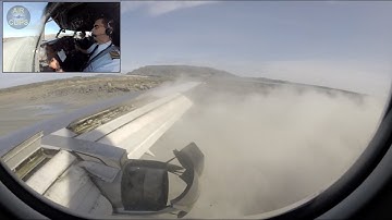 MUST SEE!!! Heavy Boeing 737-200 lands on SAND/ GRAVEL with FULL REVERSE THRUST!!!  [AirClips]