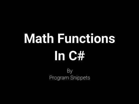 Math Functions In C#